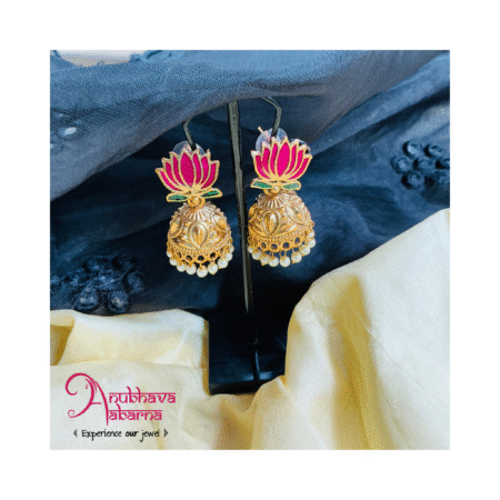 Manju inspired lotus Jhumkha earring in 3 colors